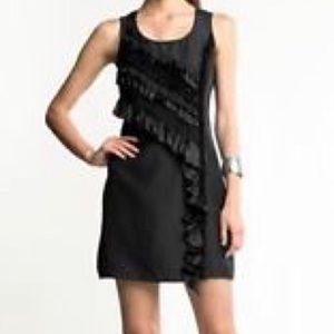 Black Ruffle Banana Republic Little Black Dress